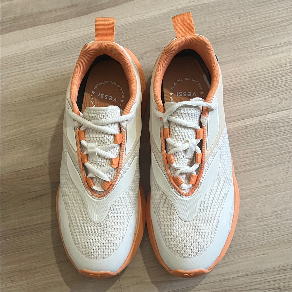 Vessi Women's White and Orange Sneakers